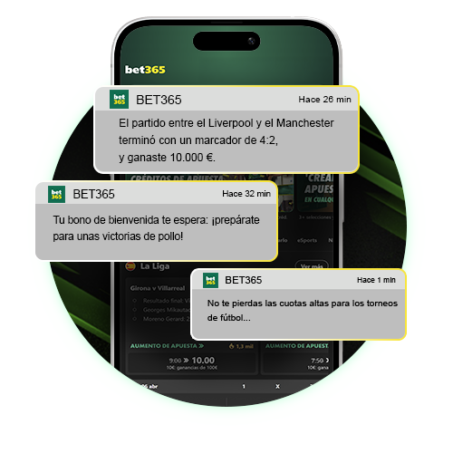 Configuración de notificaciones en tiempo real con Bet365.