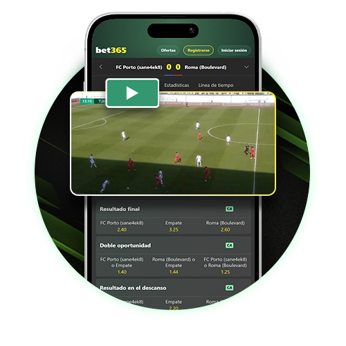 Streaming de eventos deportivos en directo desde Bet365.
