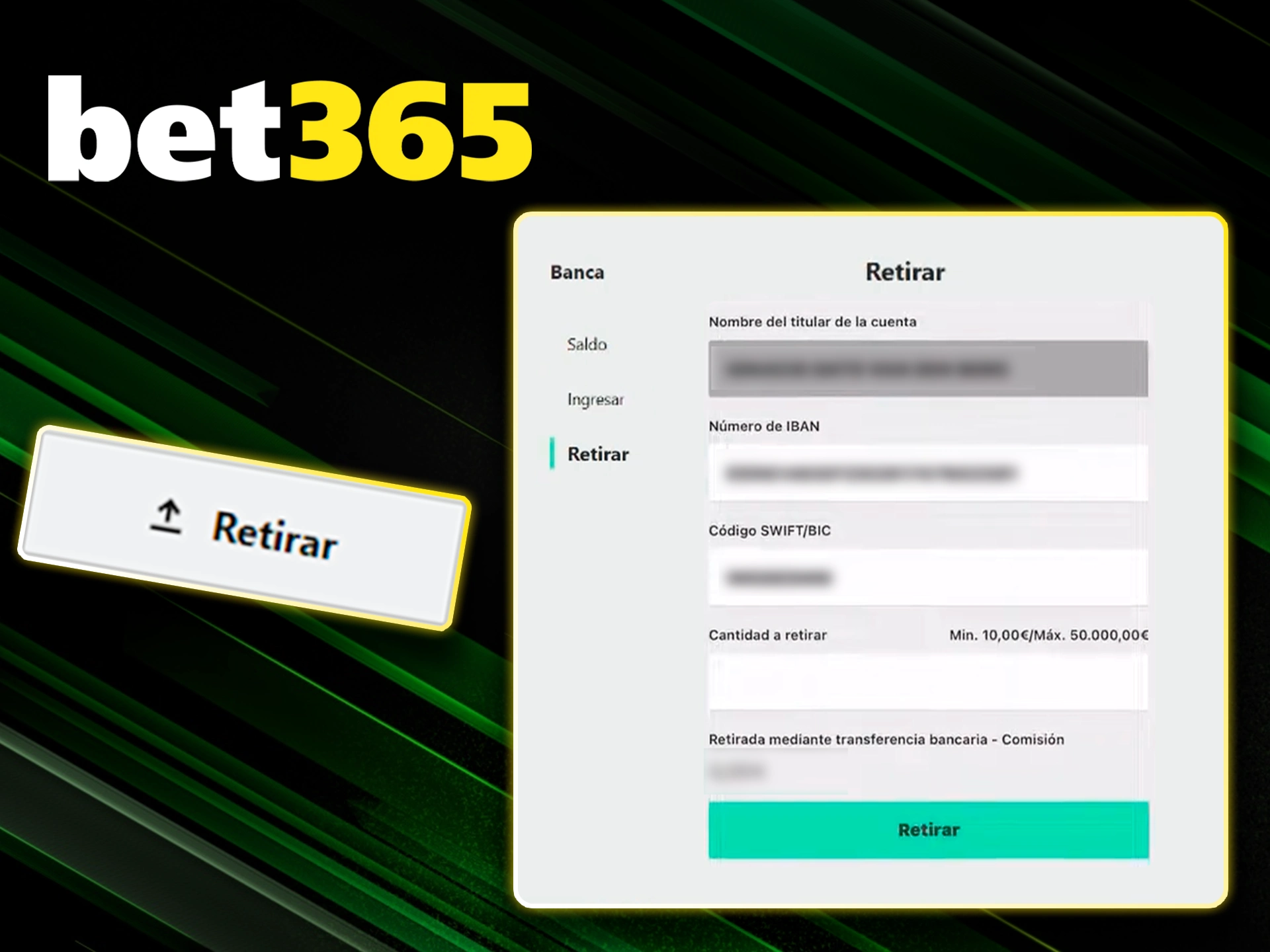 Proceso para cobrar premios obtenidos en la plataforma Bet365.